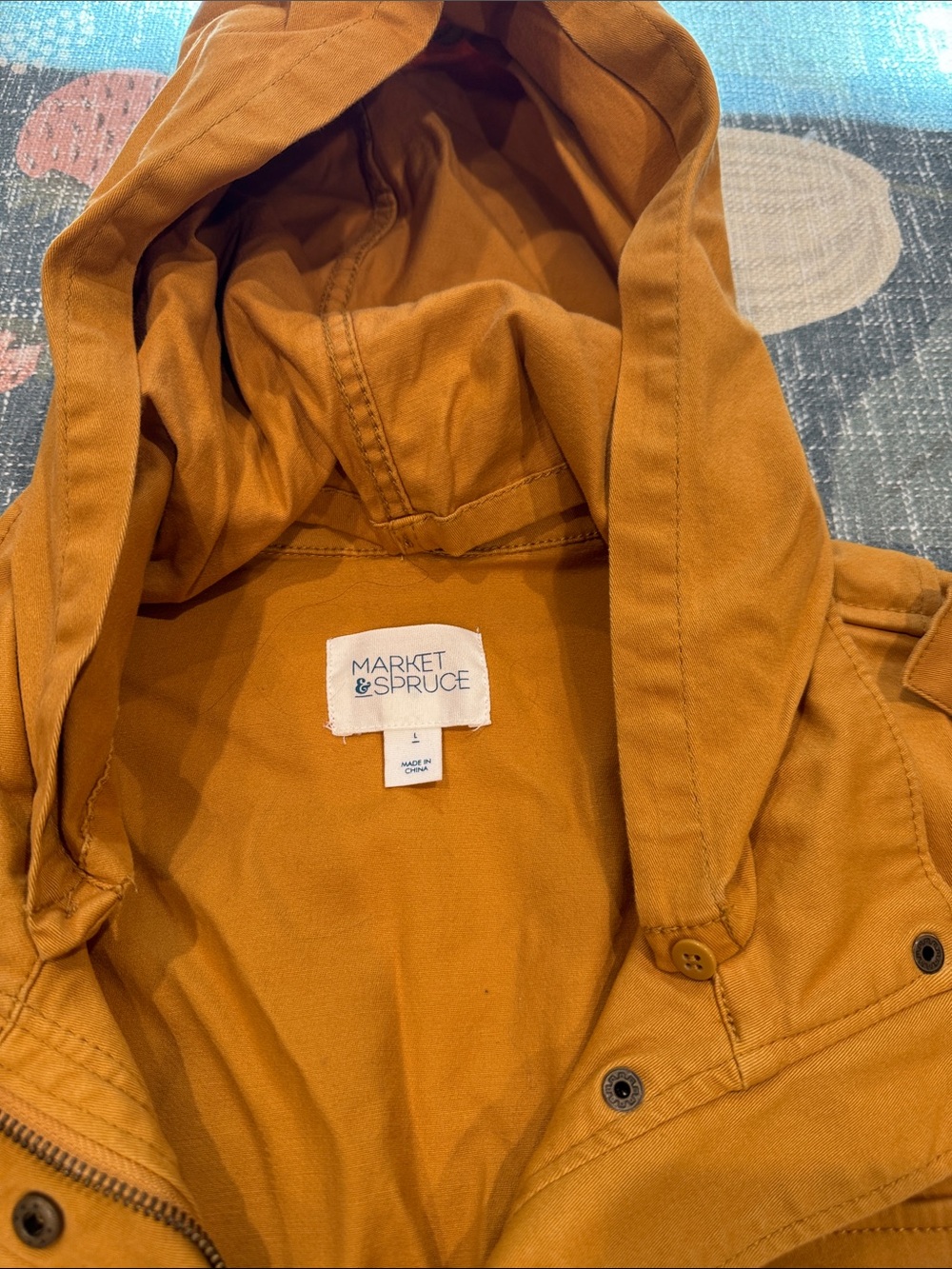 Market & Spruce Utility Cargo Jacket with Removable Hood Sz L - Picture 2 of 4